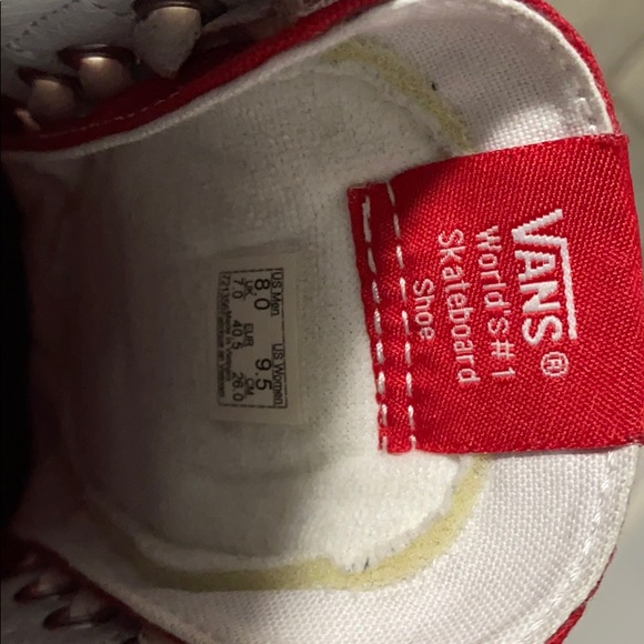 Vans SK8-Hi red men’s size 8.0 women’s 9.5 - Picture 4 of 9